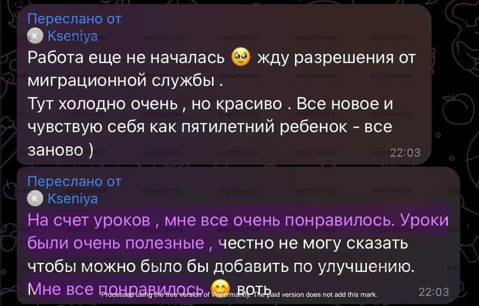 Отзыв Ксения, iOS developer о занятиях в онлайн школе бизнес английского Anglichannka